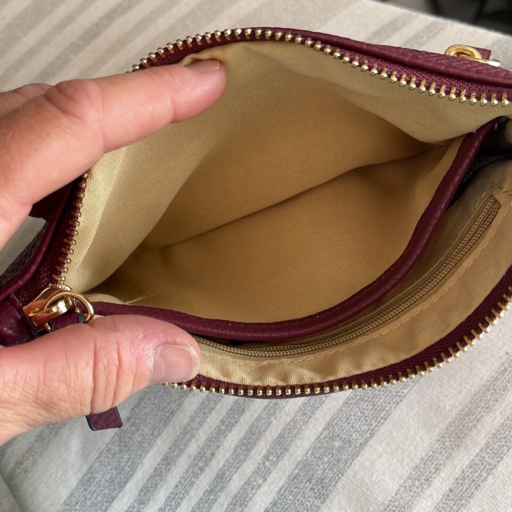 Nanette Lepore Burgundy Wristlet with Gold Accents - Picture 7 of 12
